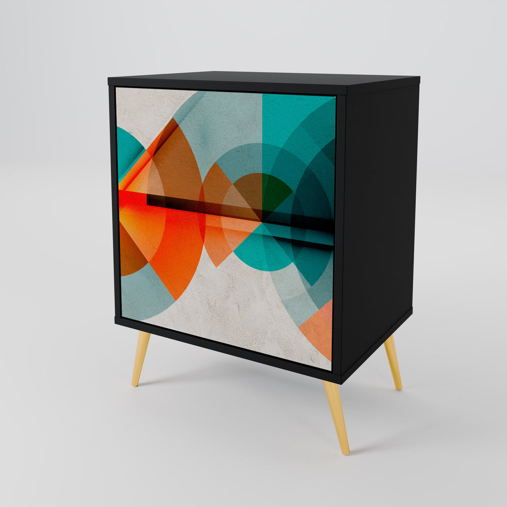 CIRCULAR RHAPSODY Sideboard mit 1 Tür in Schwarz