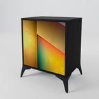 PIERCING SHARPNESS 1-Door Sideboard in Black Finish