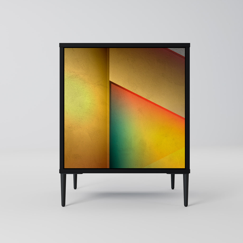 PIERCING SHARPNESS 1-Door Sideboard in Black Finish