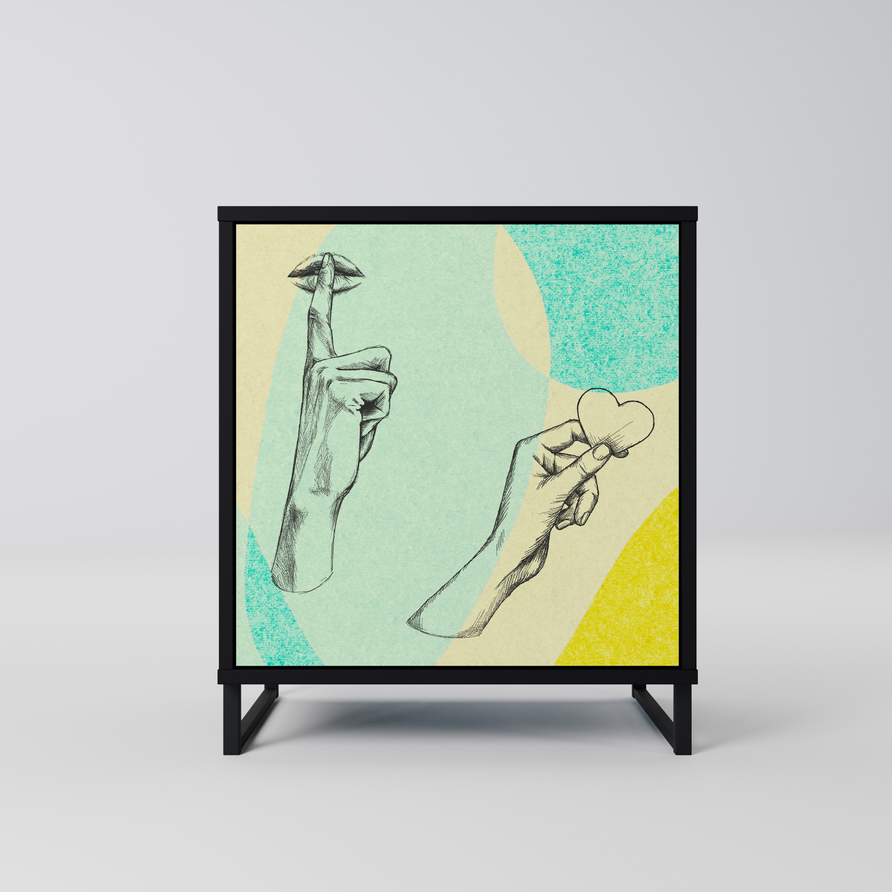 BODY LANGUAGE Sideboard mit 1 Tür in Schwarz