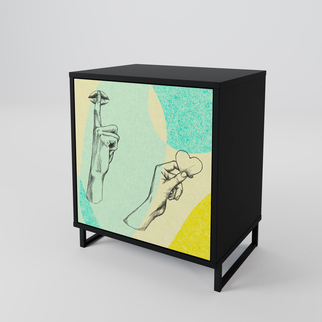 BODY LANGUAGE Sideboard mit 1 Tür in Schwarz