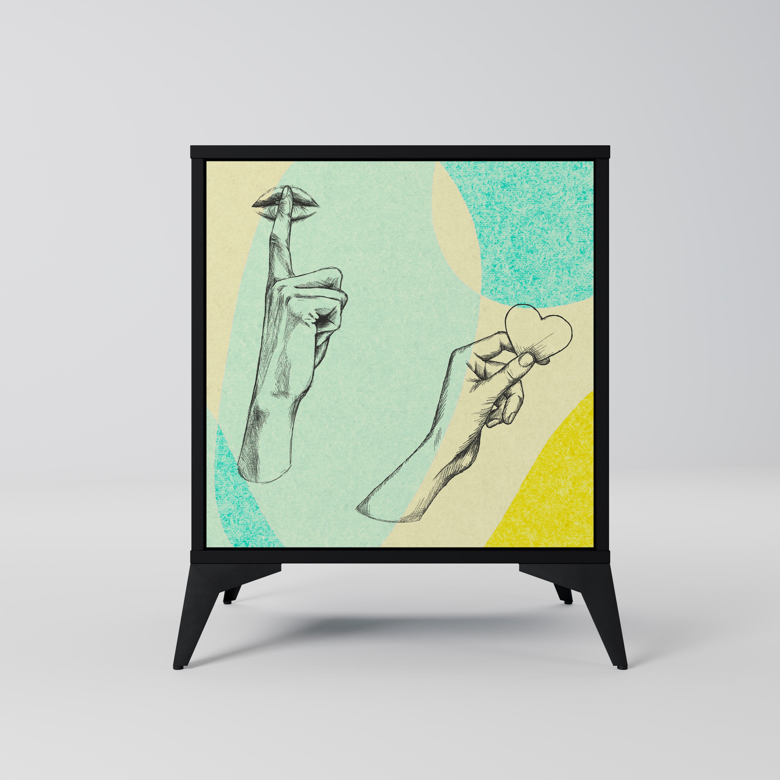 BODY LANGUAGE Sideboard mit 1 Tür in Schwarz