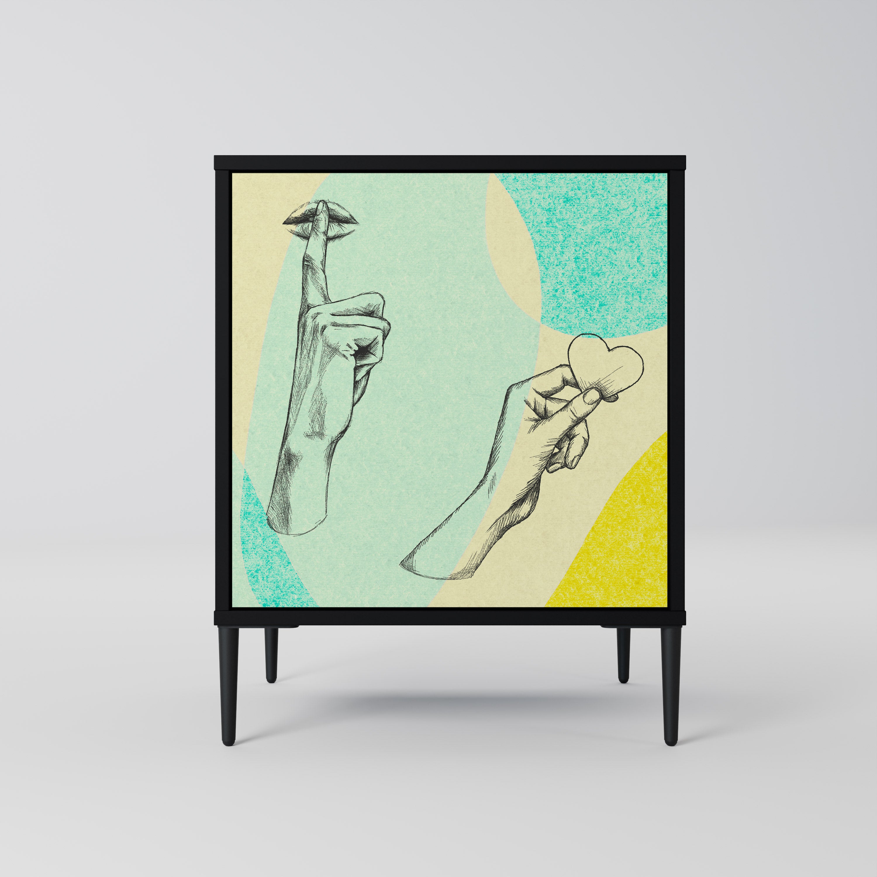 BODY LANGUAGE Sideboard mit 1 Tür in Schwarz