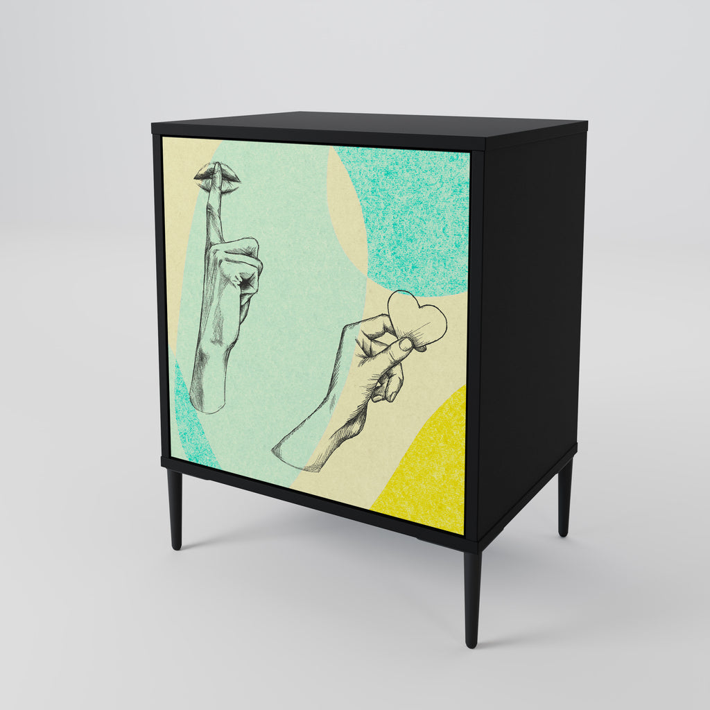 BODY LANGUAGE Sideboard mit 1 Tür in Schwarz