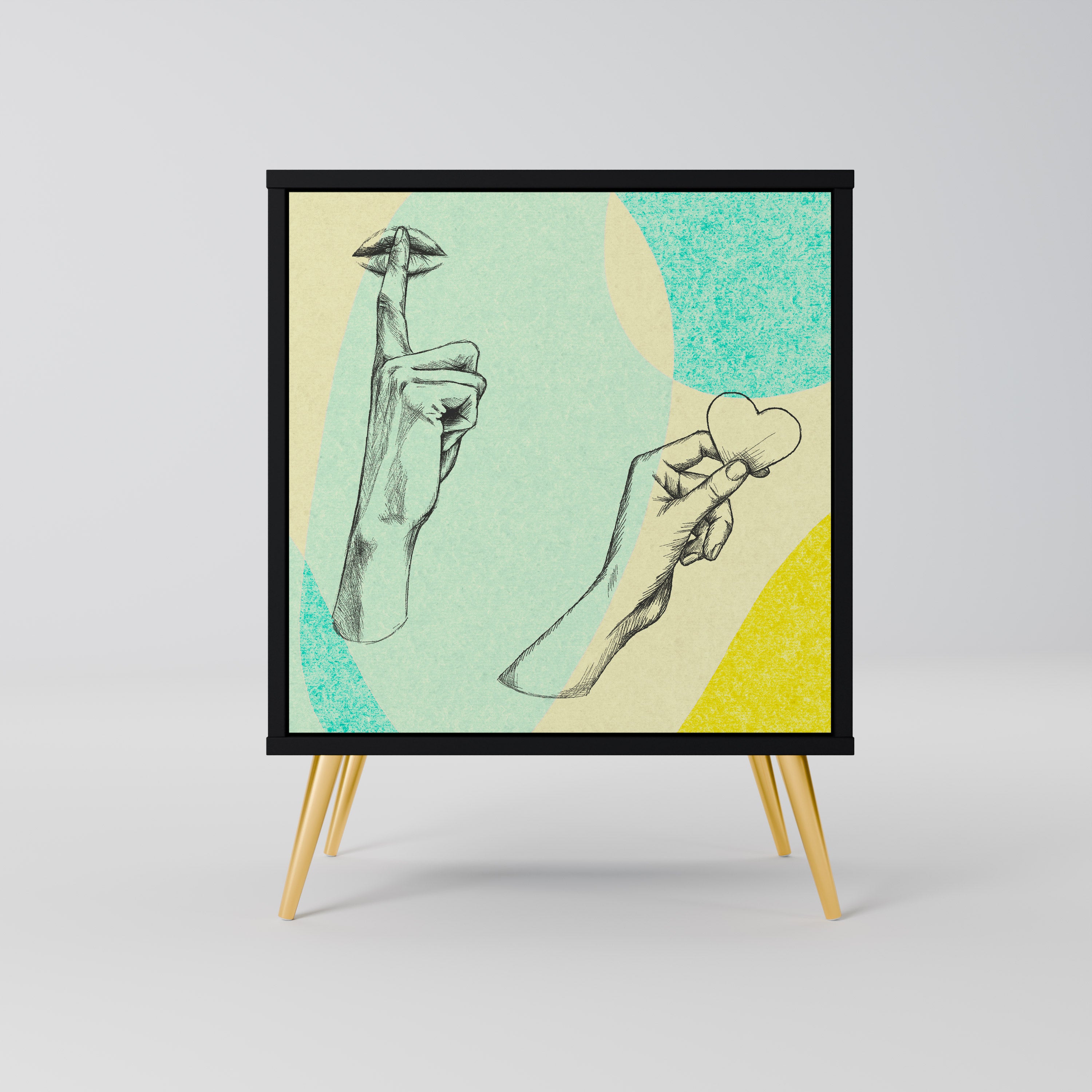 BODY LANGUAGE Sideboard mit 1 Tür in Schwarz