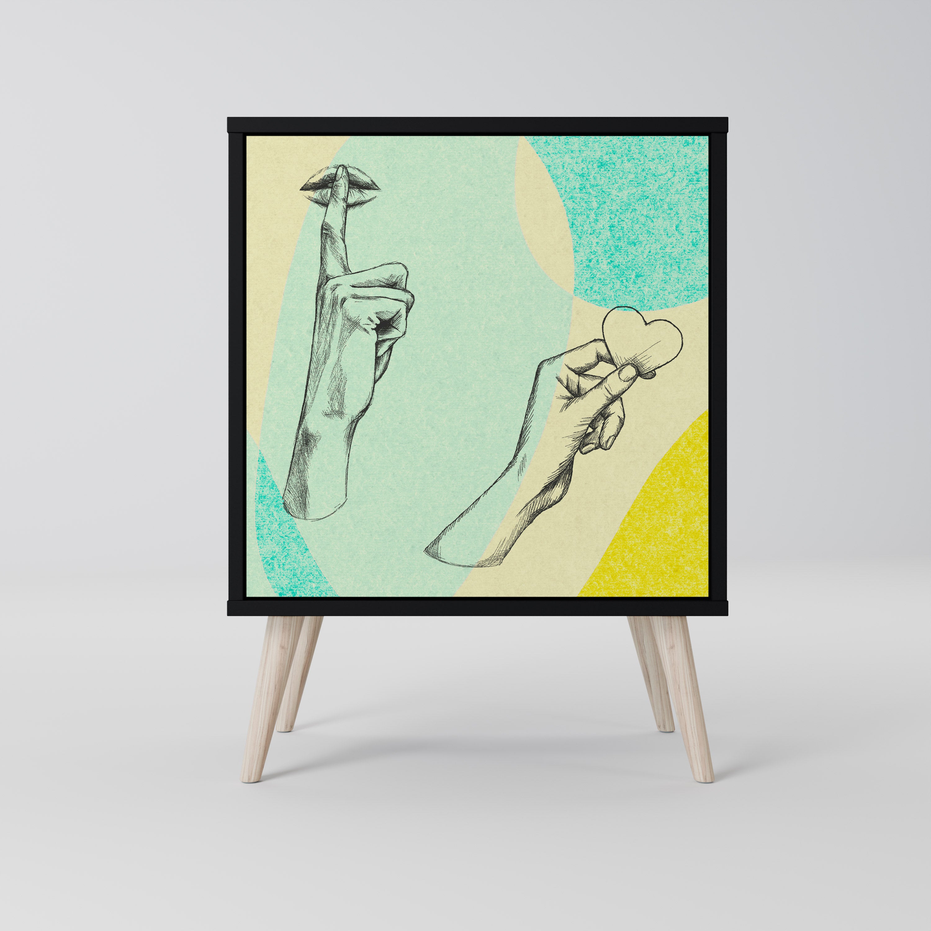 BODY LANGUAGE Sideboard mit 1 Tür in Schwarz