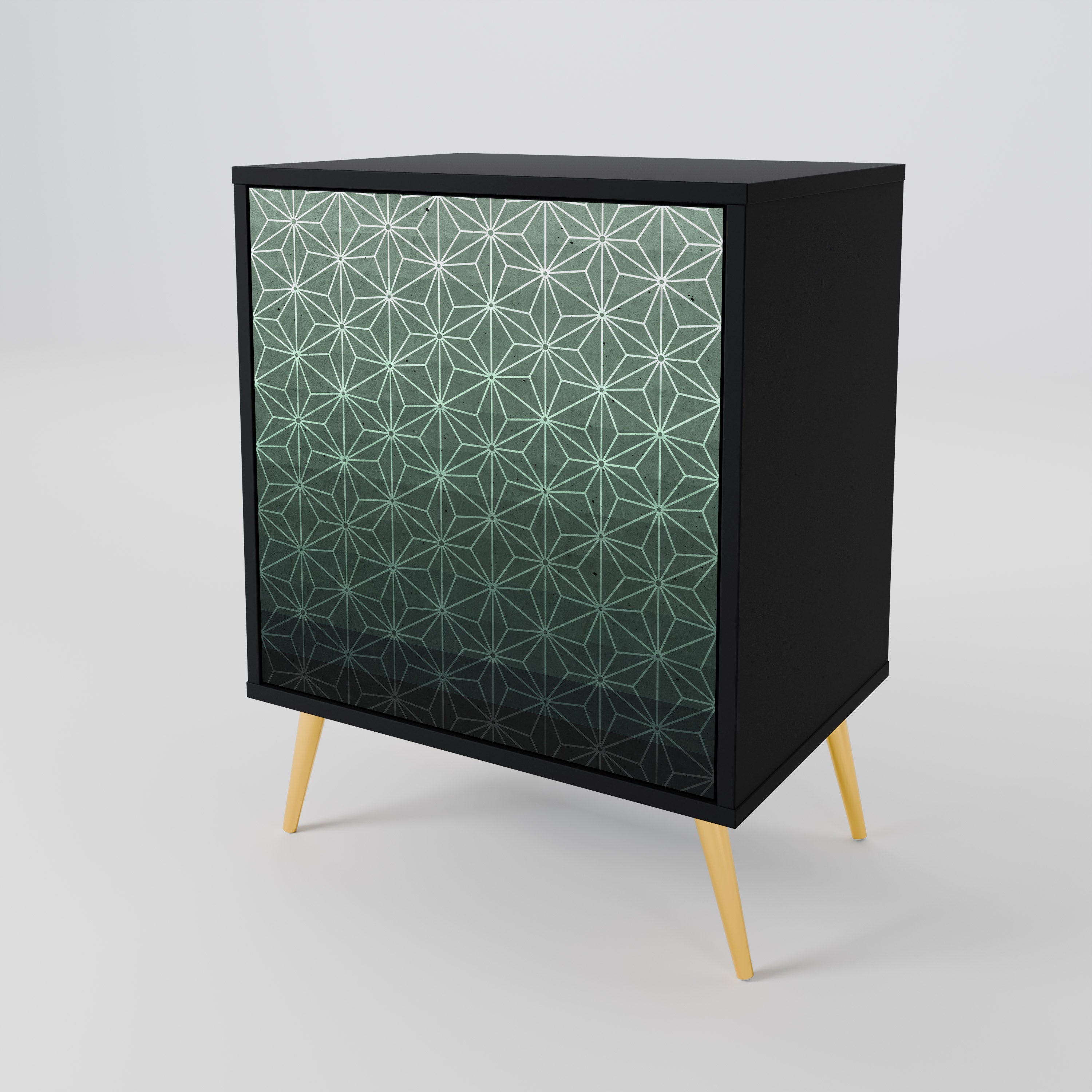 ORNAMENTAL GLIMMER Sideboard mit 1 Tür in Schwarz