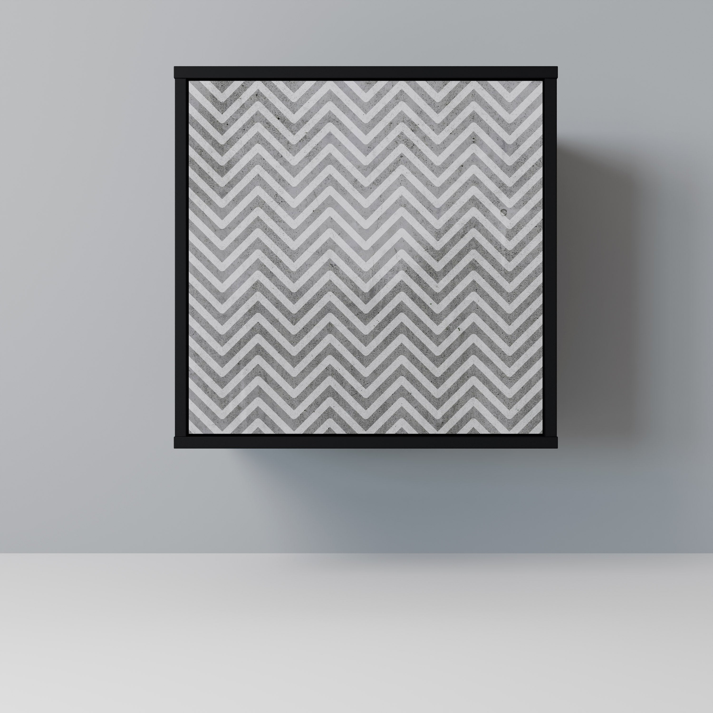 CONCRETE ZIG ZAG Sideboard mit 1 Tür in Schwarz