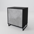 CONCRETE ZIG ZAG Sideboard mit 1 Tür in Schwarz