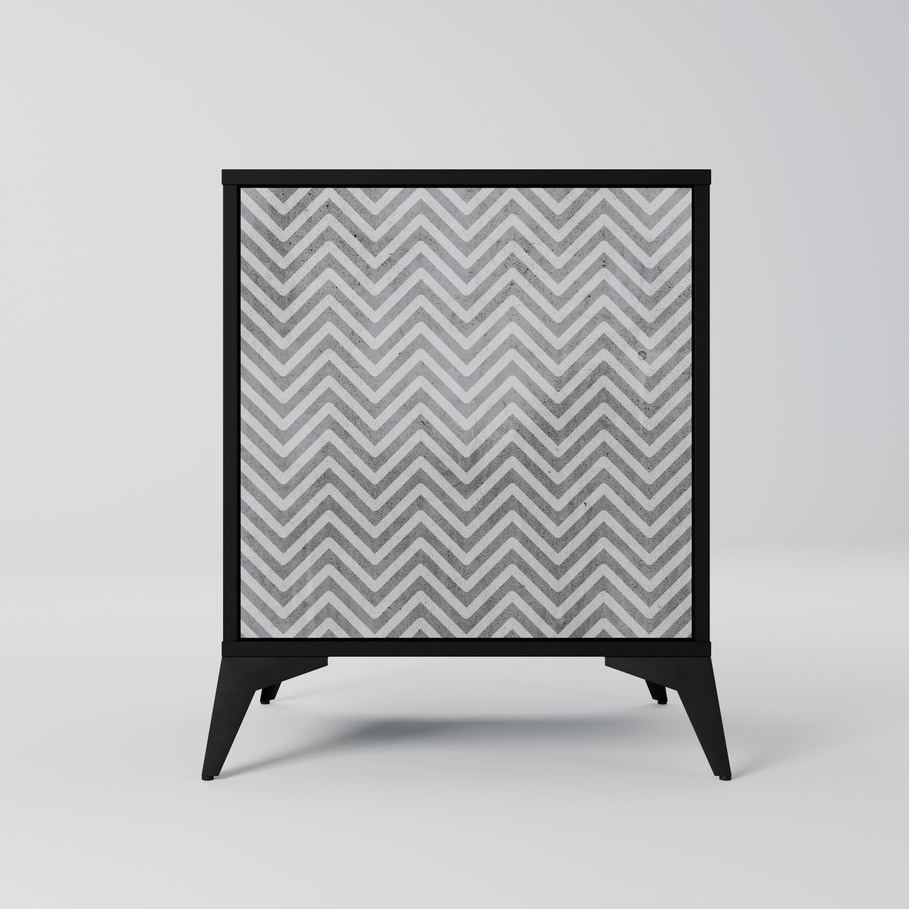 CONCRETE ZIG ZAG Sideboard mit 1 Tür in Schwarz