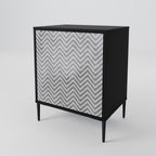 CONCRETE ZIG ZAG Sideboard mit 1 Tür in Schwarz