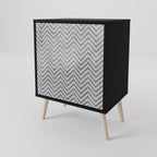 CONCRETE ZIG ZAG Sideboard mit 1 Tür in Schwarz