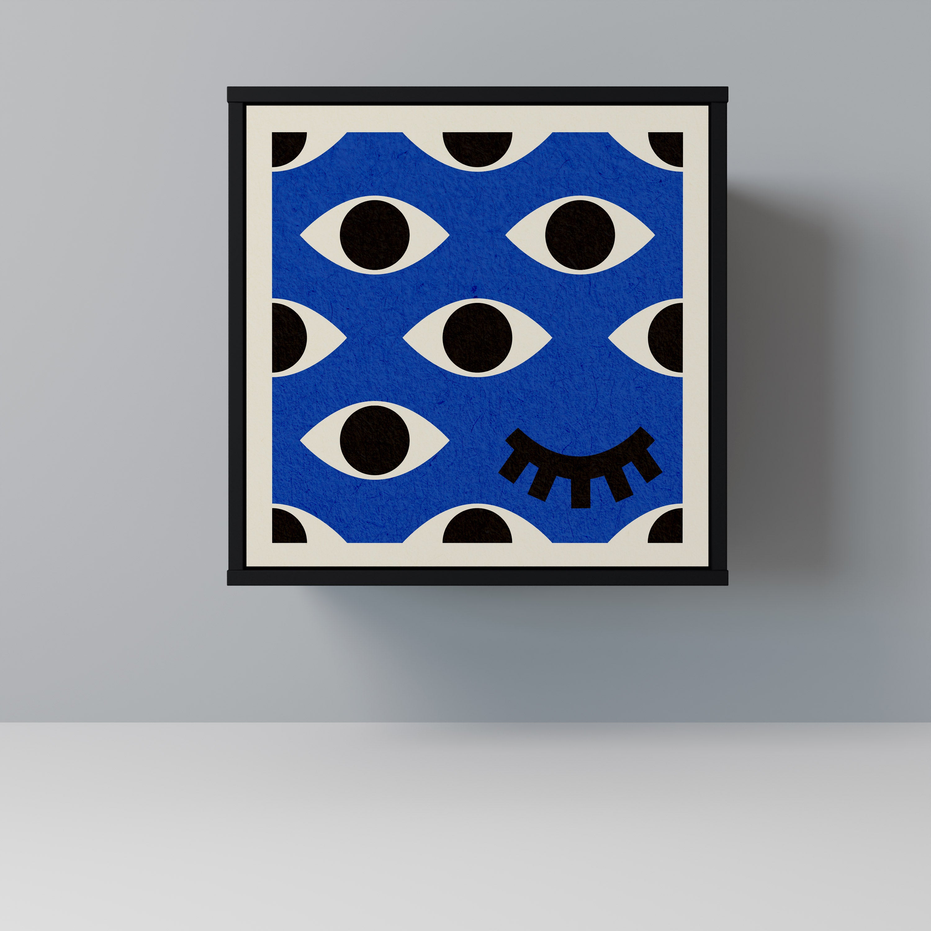 GEOMETRIC EYES Sideboard mit 1 Tür in Schwarz