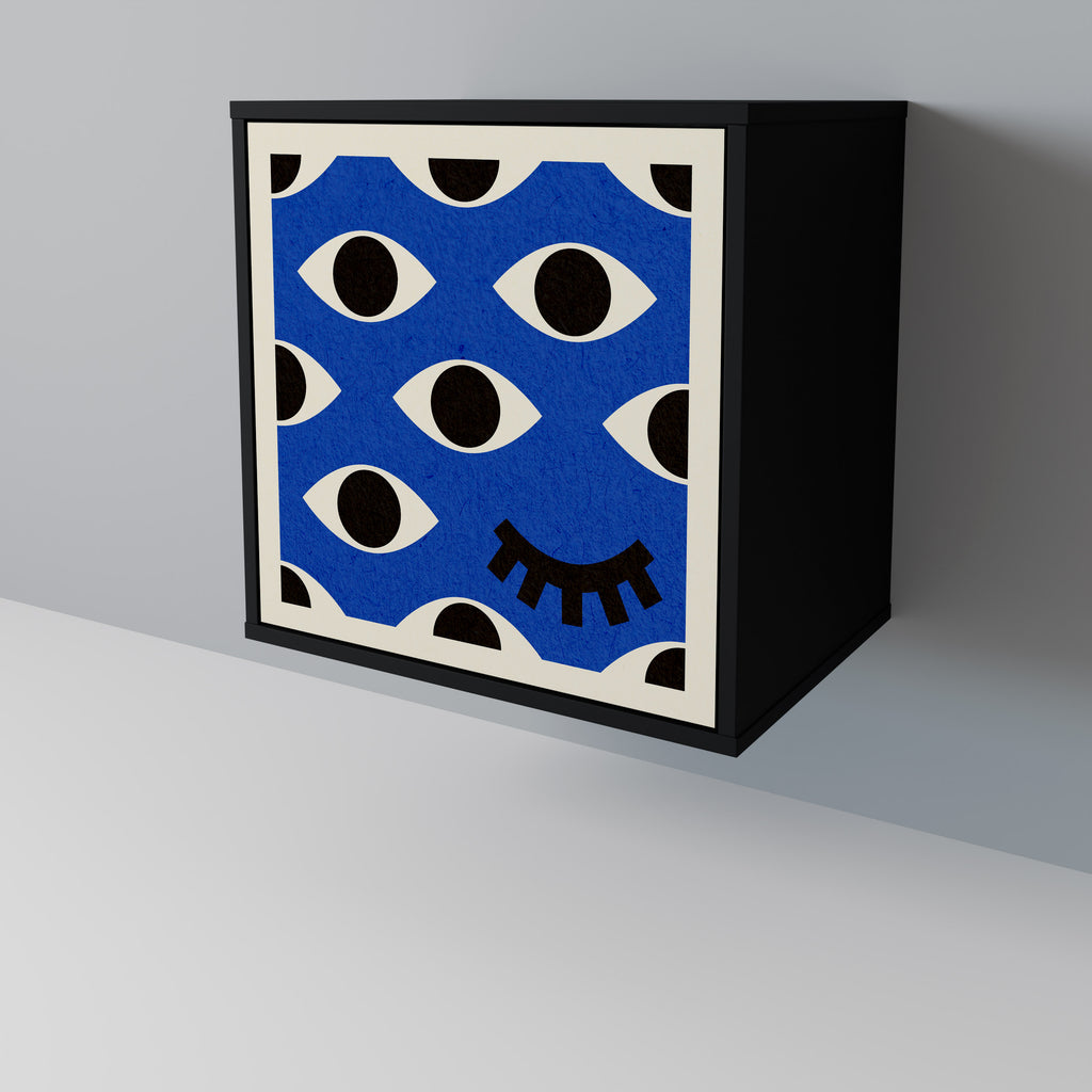 GEOMETRIC EYES Sideboard mit 1 Tür in Schwarz
