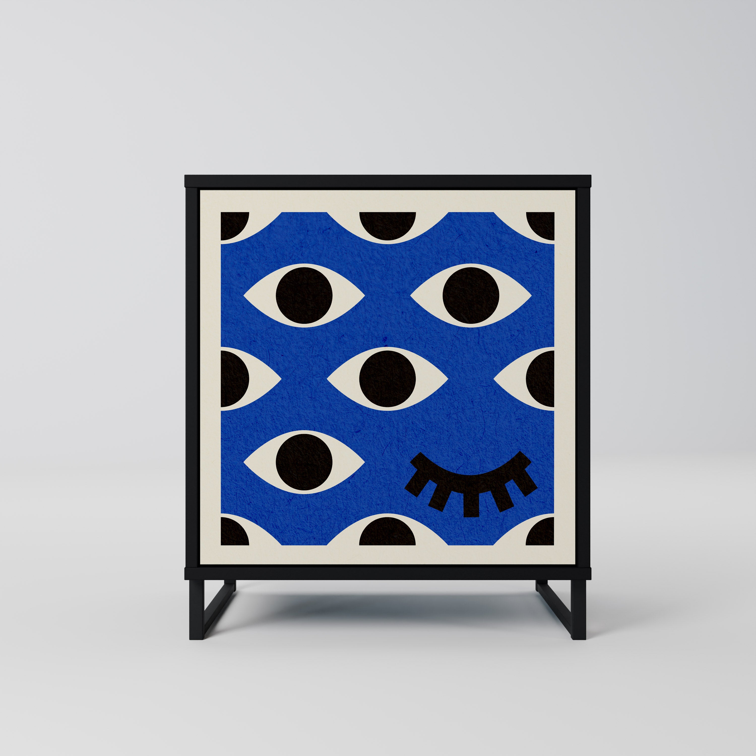 GEOMETRIC EYES Sideboard mit 1 Tür in Schwarz