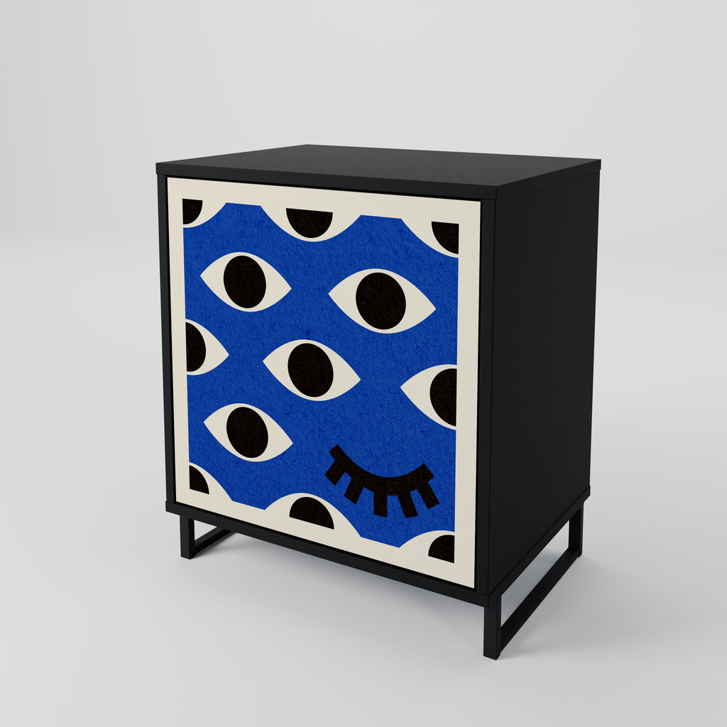 GEOMETRIC EYES Sideboard mit 1 Tür in Schwarz