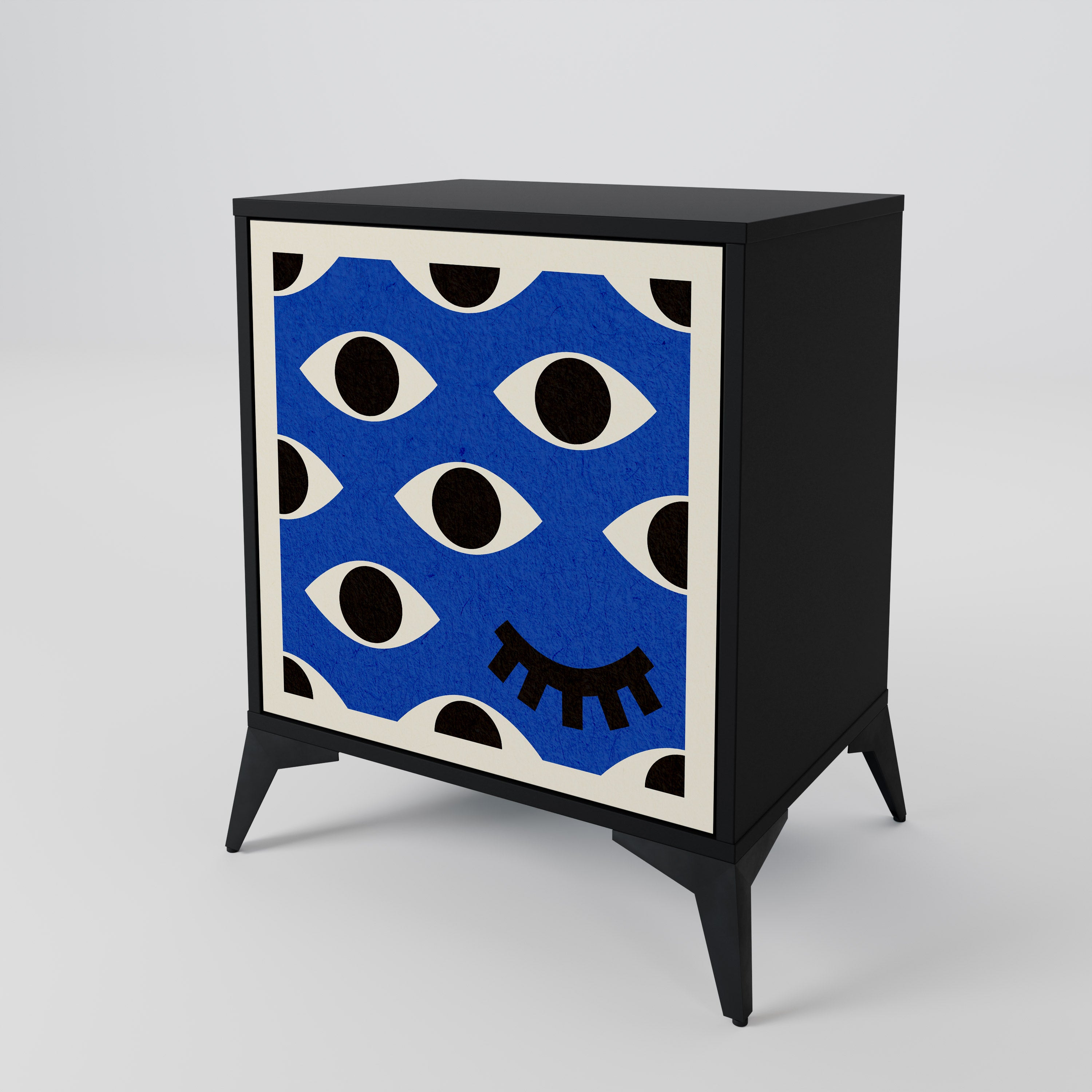 GEOMETRIC EYES Sideboard mit 1 Tür in Schwarz