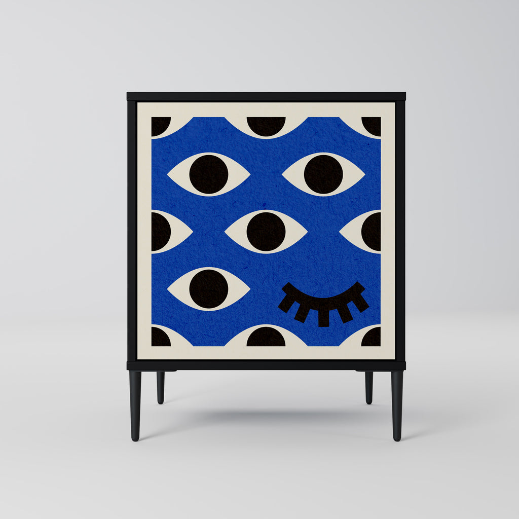 GEOMETRIC EYES Sideboard mit 1 Tür in Schwarz