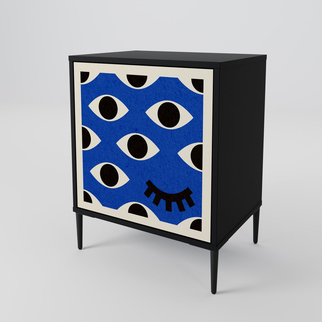 GEOMETRIC EYES Sideboard mit 1 Tür in Schwarz