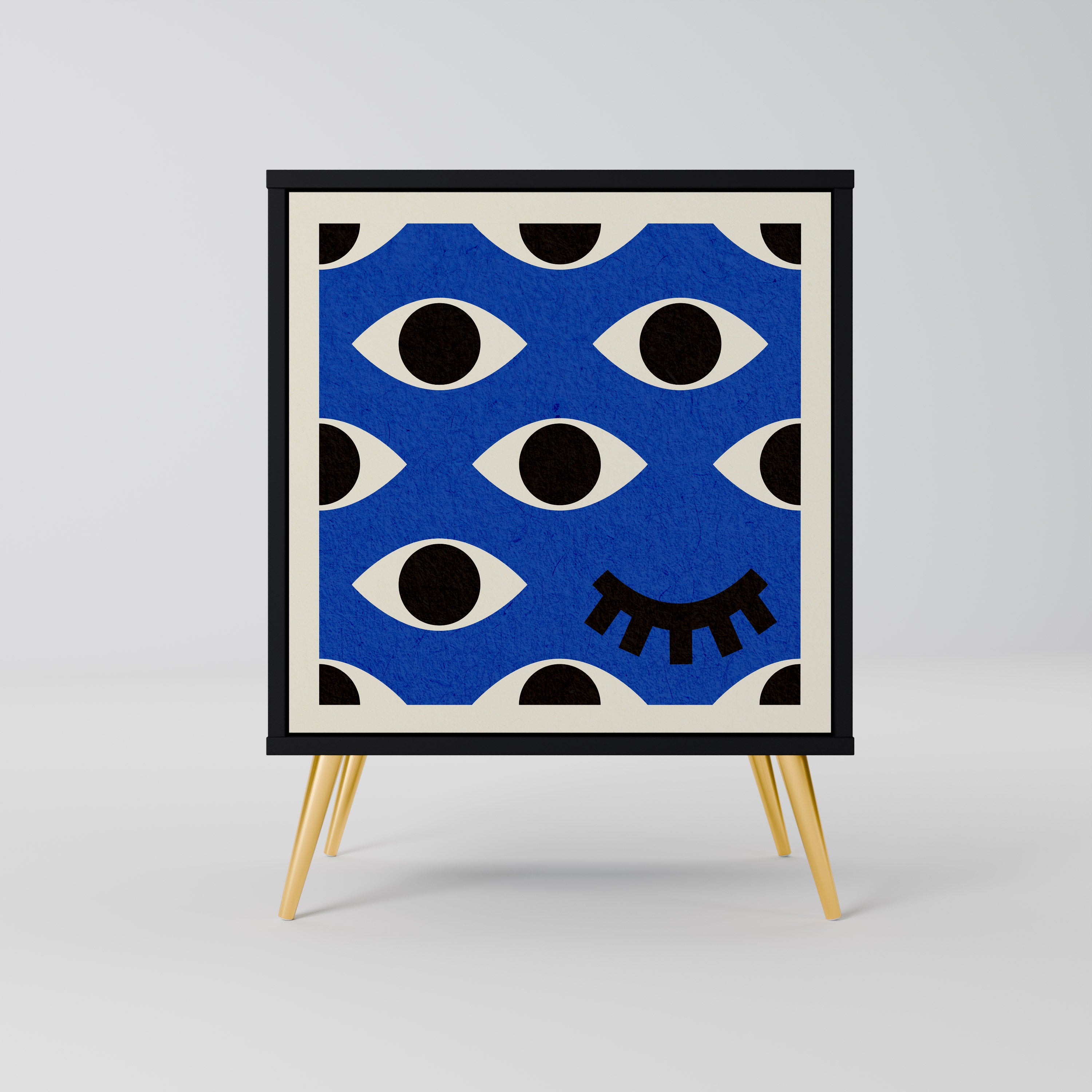 GEOMETRIC EYES Sideboard mit 1 Tür in Schwarz