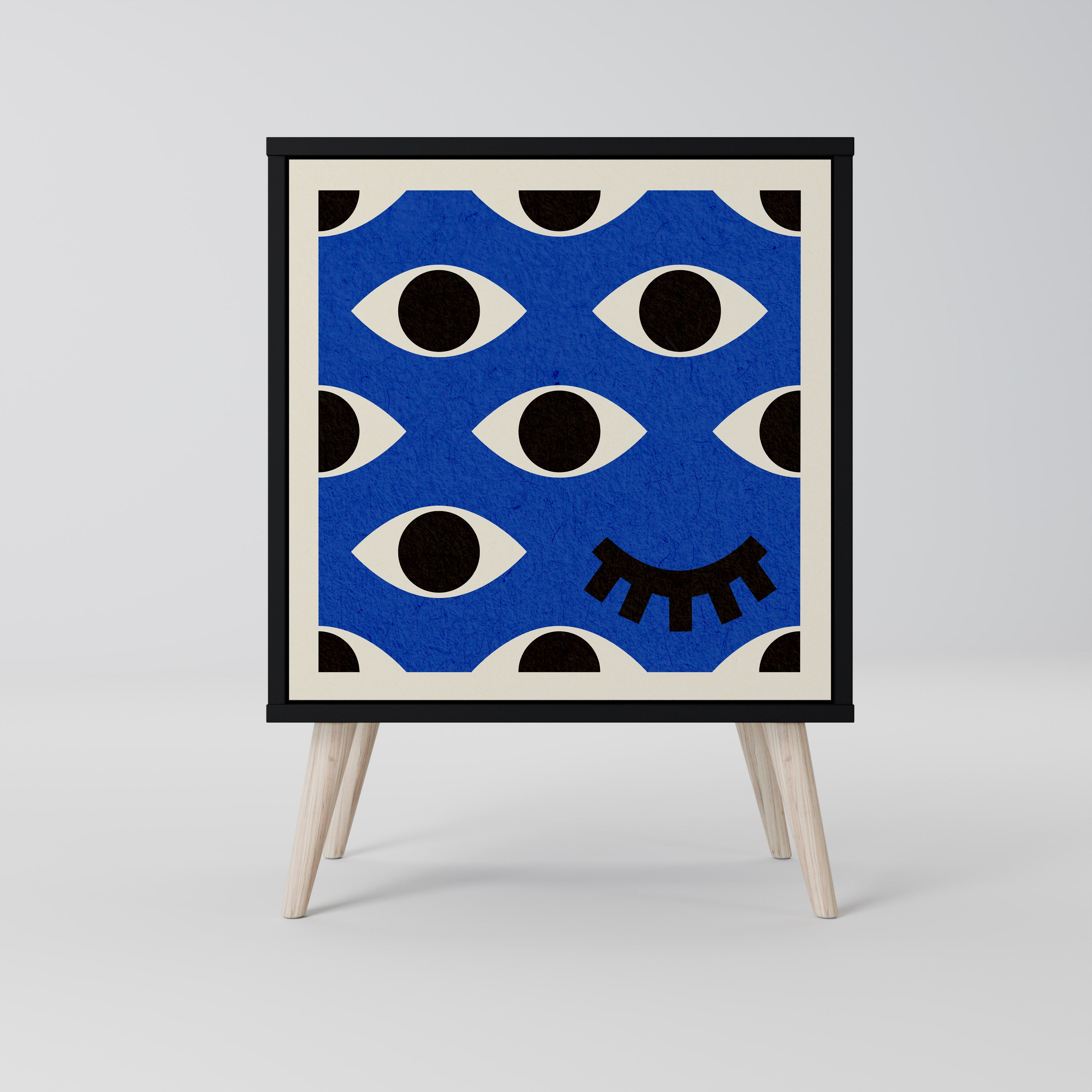 GEOMETRIC EYES Sideboard mit 1 Tür in Schwarz