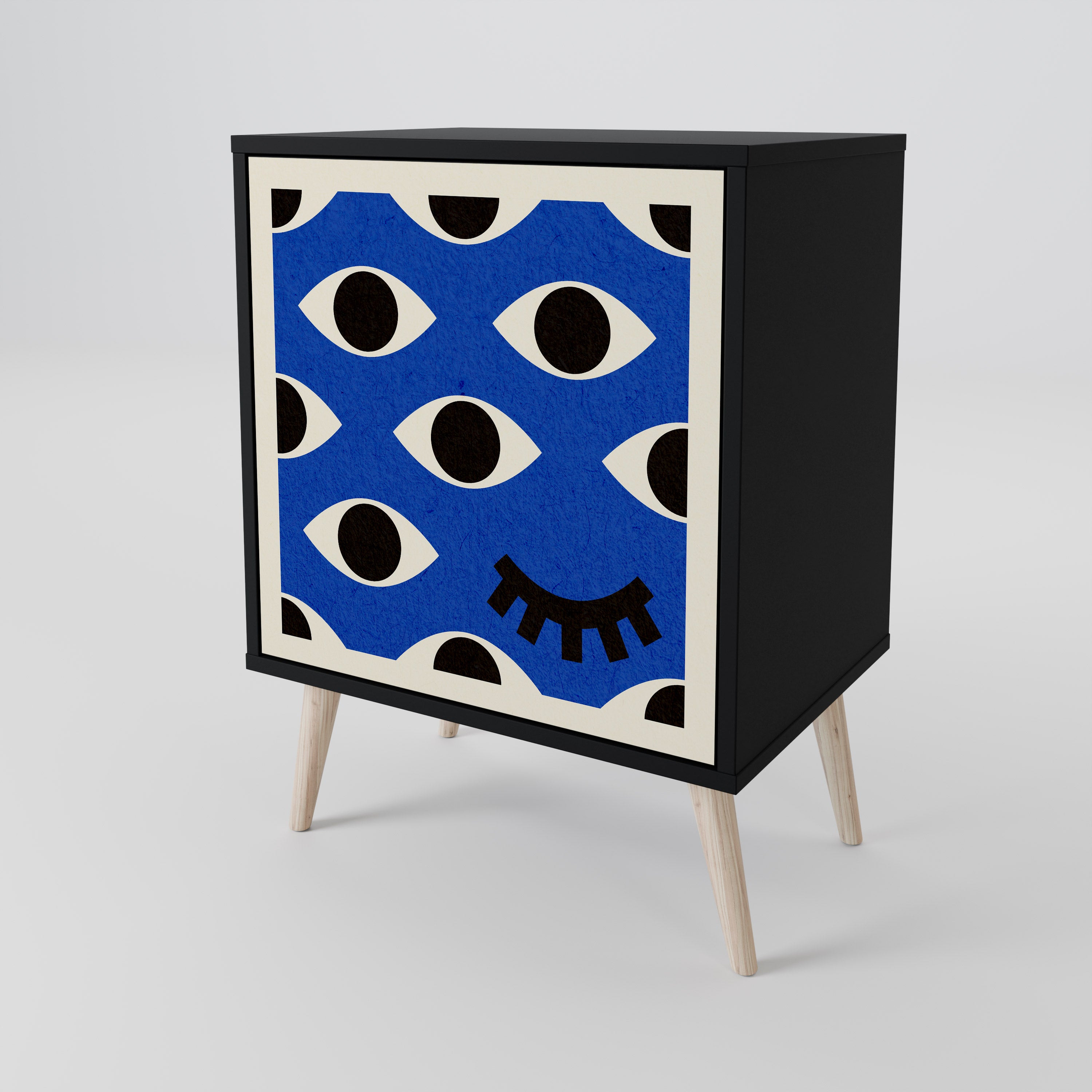 GEOMETRIC EYES Sideboard mit 1 Tür in Schwarz