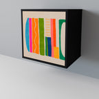 GEOMETRIC SHINE Sideboard mit 1 Tür in Schwarz