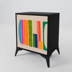 GEOMETRIC SHINE Sideboard mit 1 Tür in Schwarz