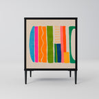 GEOMETRIC SHINE Sideboard mit 1 Tür in Schwarz