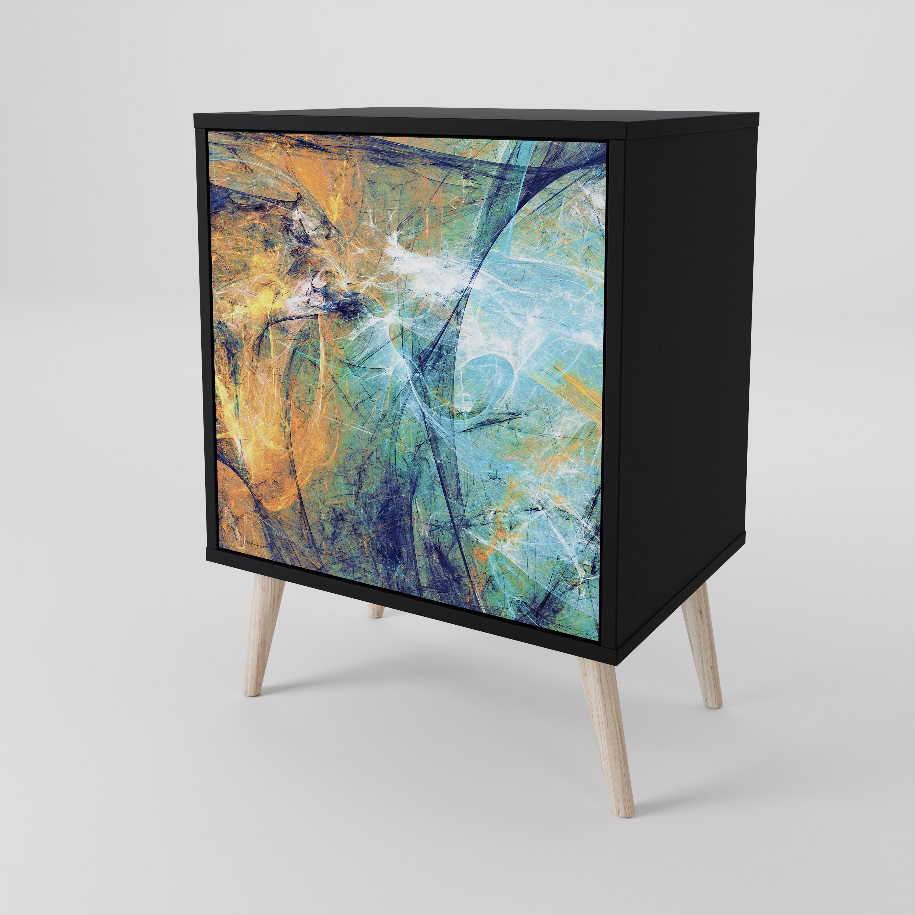 ABSTRACT THOUGHTS Sideboard mit 1 Tür in Schwarz