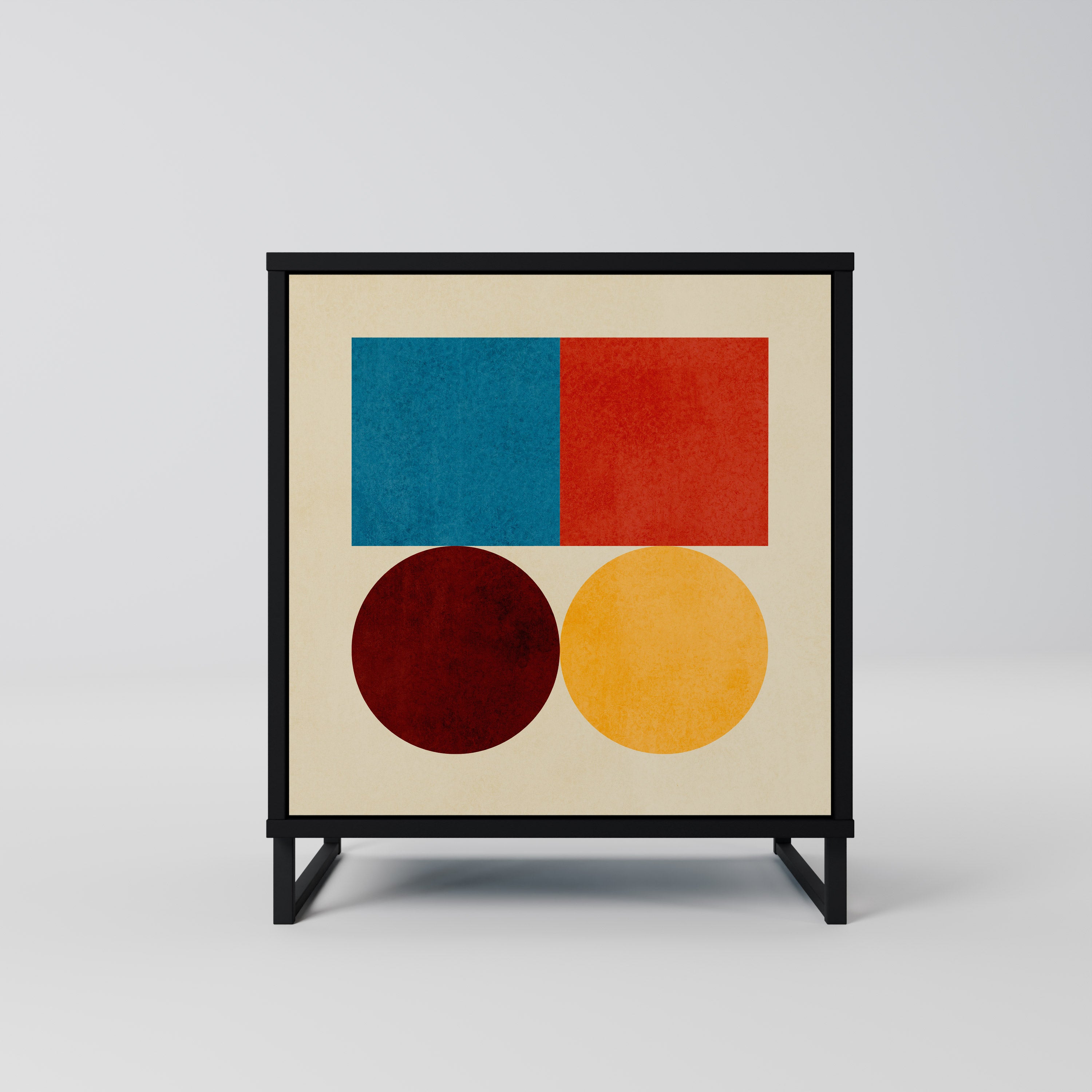 GEOMETRIC PUZZLE Sideboard mit 1 Tür in Schwarz