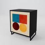 GEOMETRIC PUZZLE 1-Door Sideboard in Black Finish