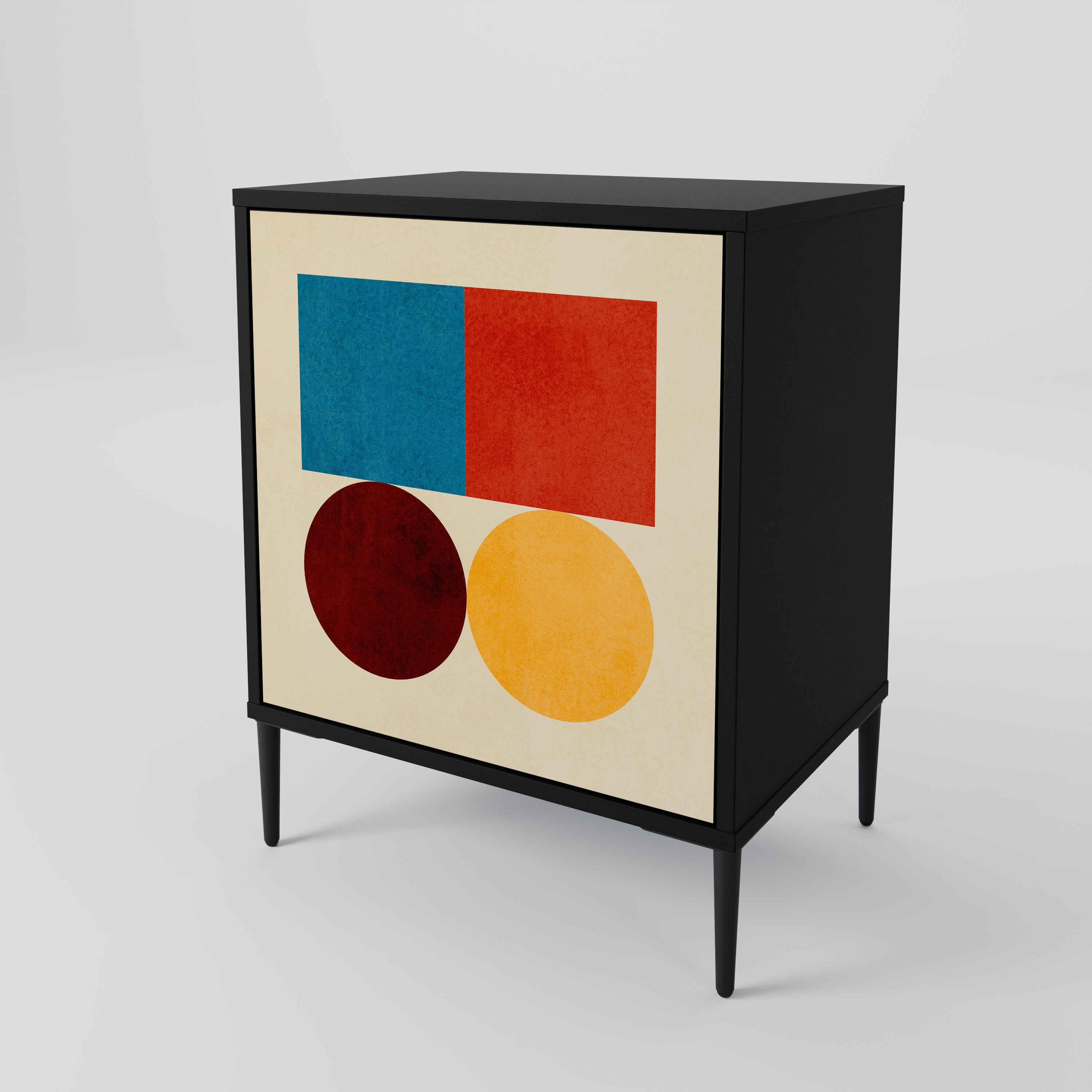 GEOMETRIC PUZZLE Sideboard mit 1 Tür in Schwarz