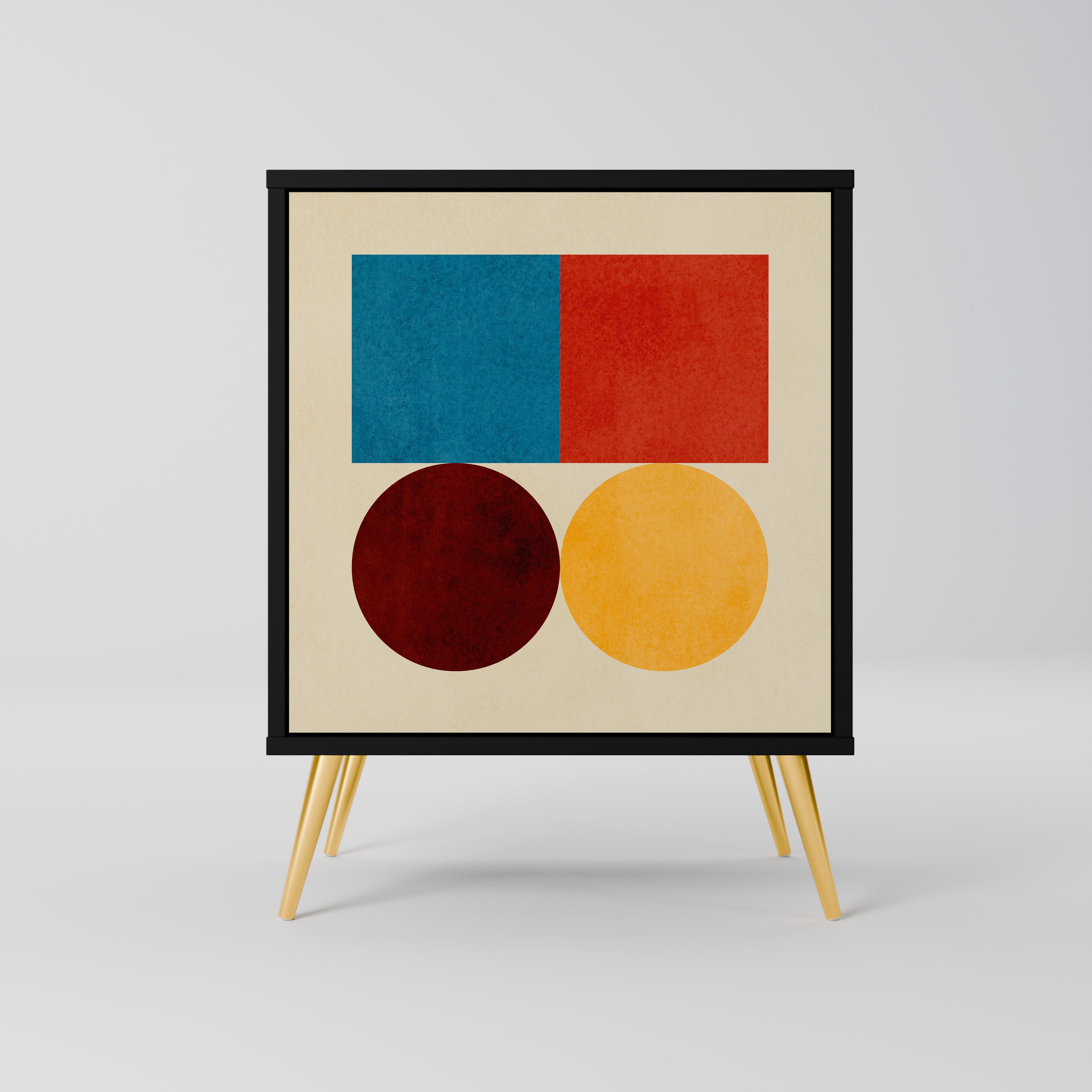 GEOMETRIC PUZZLE Sideboard mit 1 Tür in Schwarz