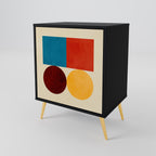 GEOMETRIC PUZZLE 1-Door Sideboard in Black Finish