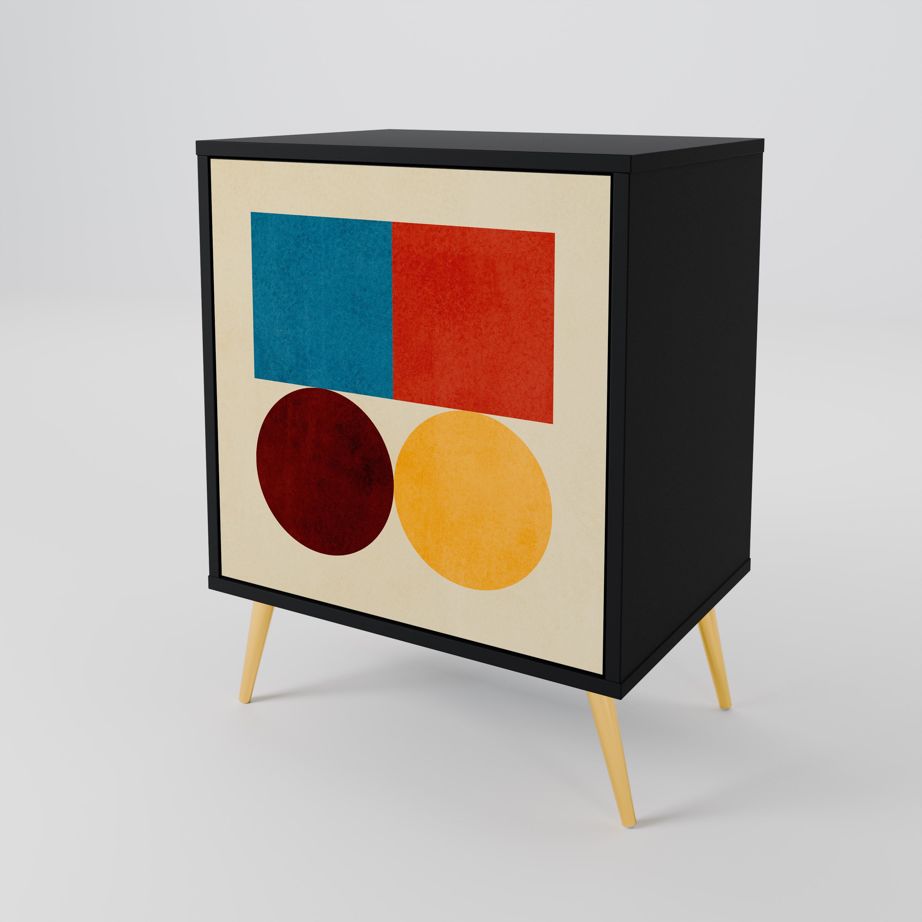 GEOMETRIC PUZZLE Sideboard mit 1 Tür in Schwarz