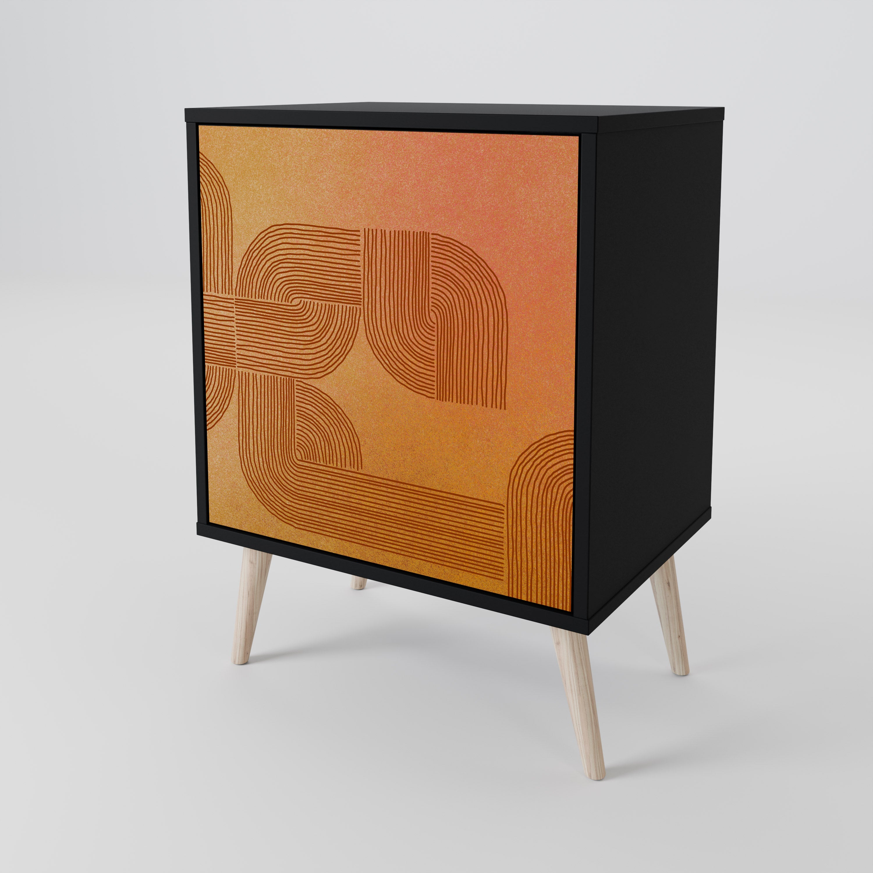 STRENGTHENING RELATION Sideboard mit 1 Tür in Schwarz