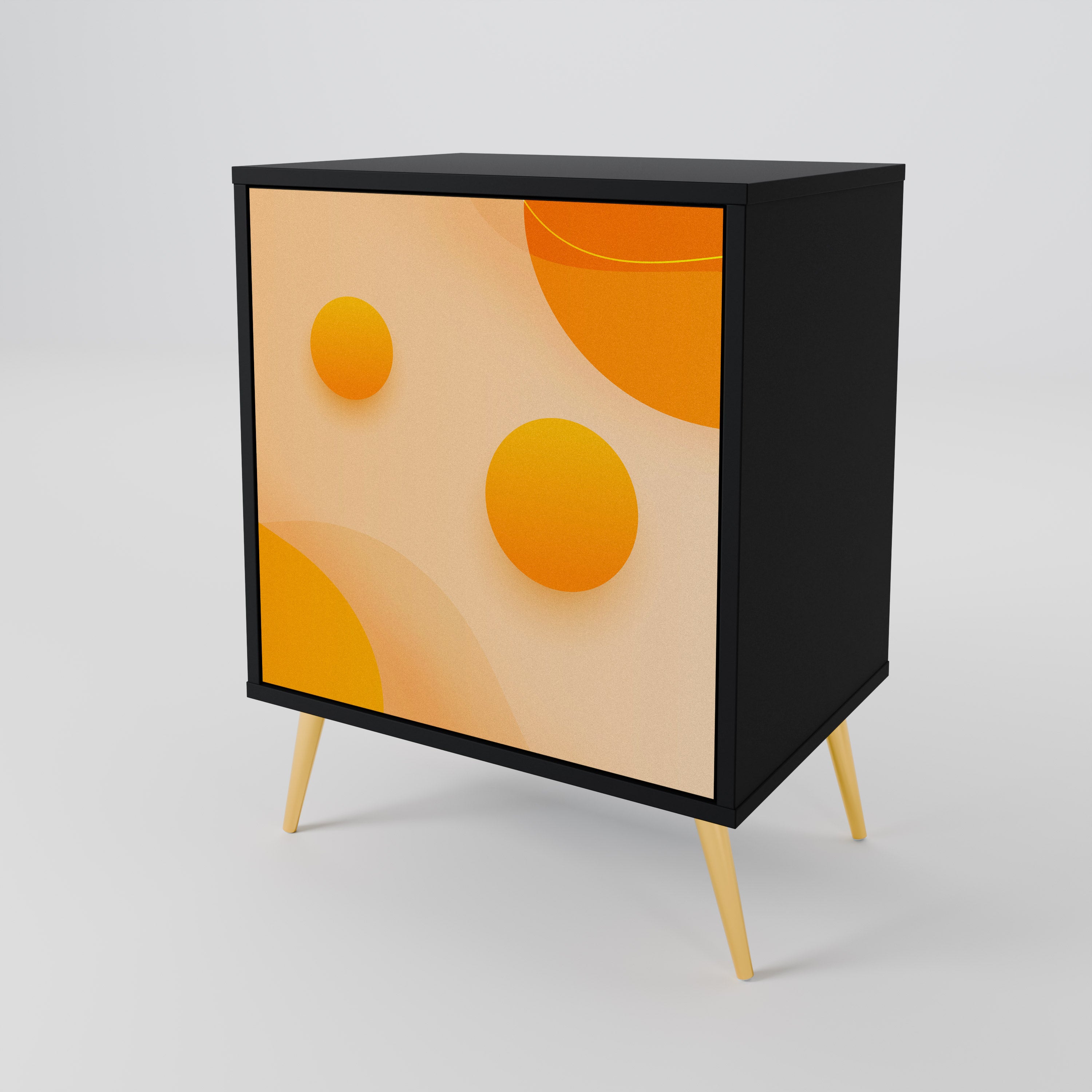 ORANGE ARRANGEMENT Sideboard mit 1 Tür in Schwarz