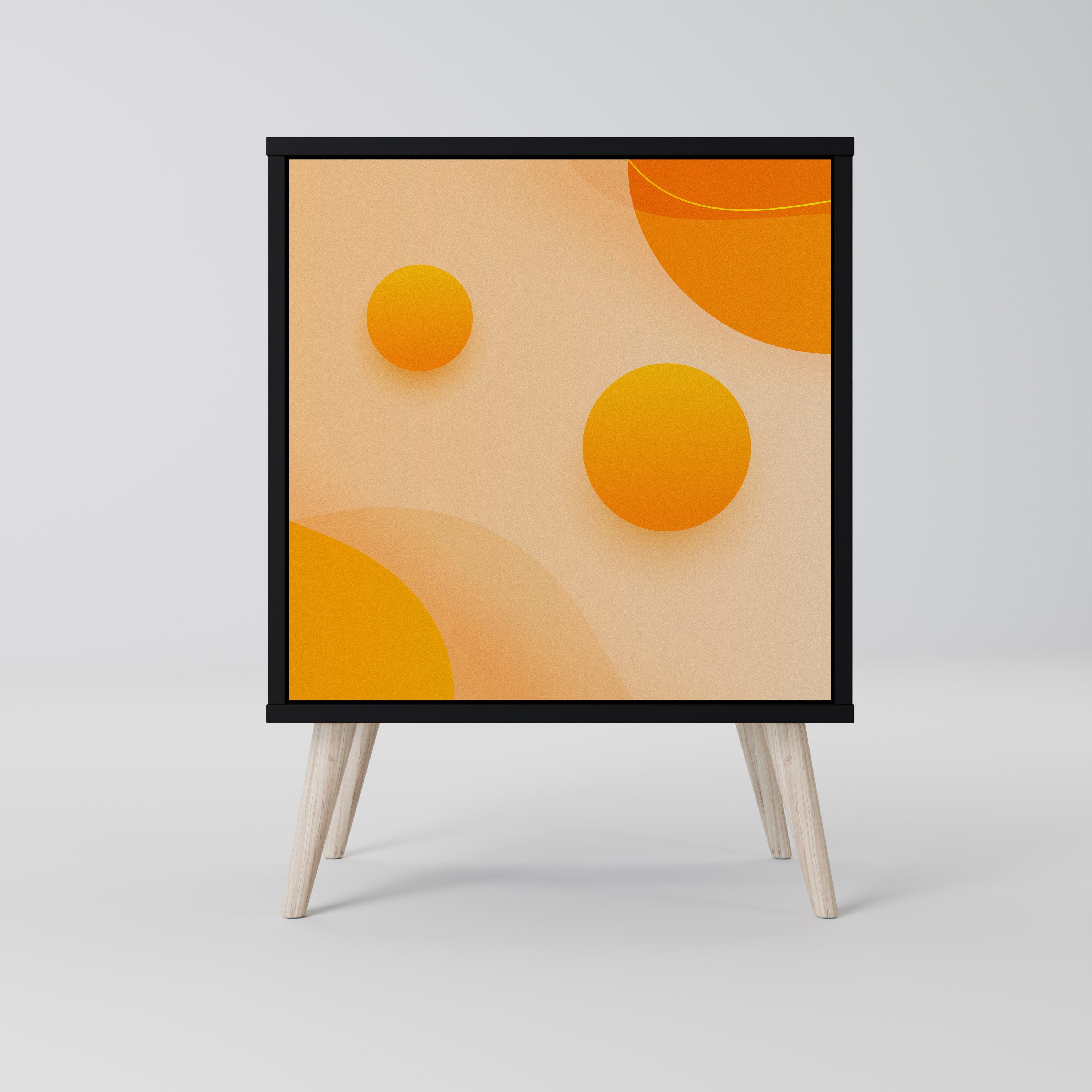 ORANGE ARRANGEMENT Sideboard mit 1 Tür in Schwarz