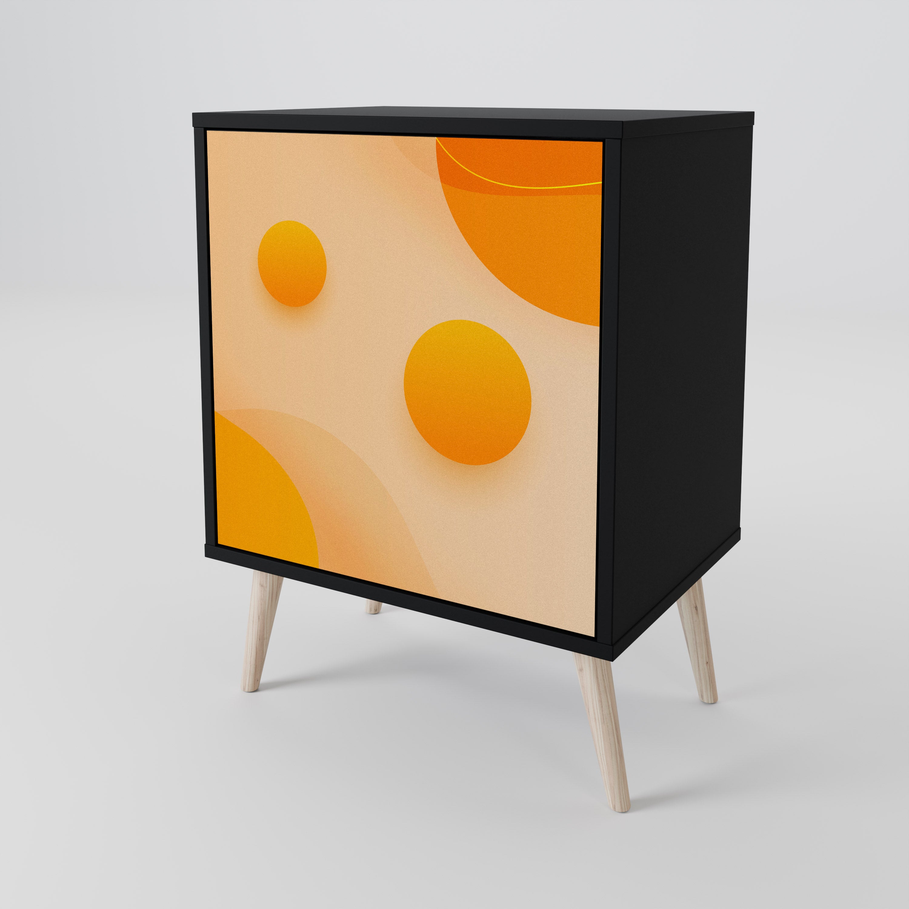 ORANGE ARRANGEMENT Sideboard mit 1 Tür in Schwarz