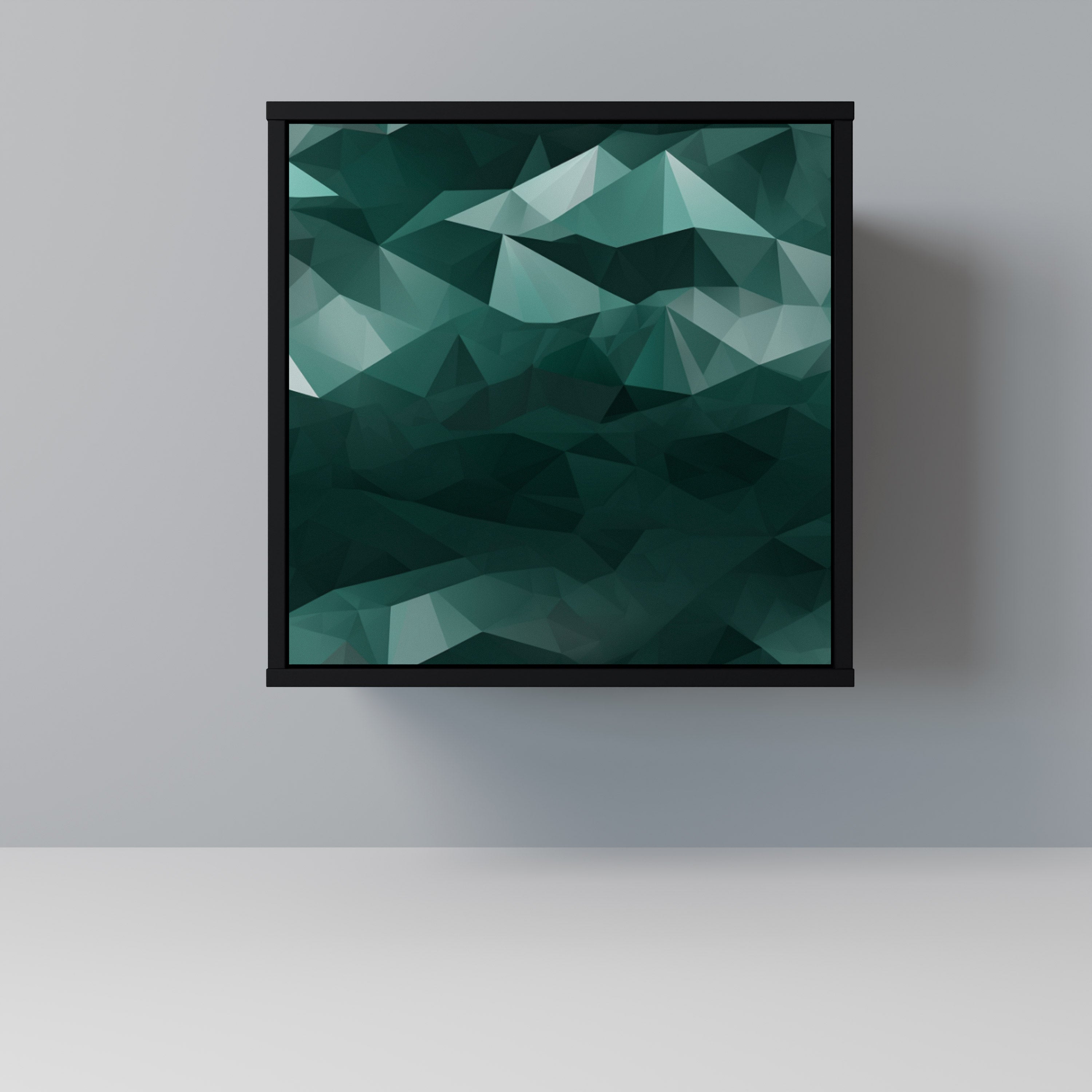 POLYGONAL FLOATING Sideboard mit 1 Tür in Schwarz