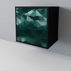 POLYGONAL FLOATING Sideboard mit 1 Tür in Schwarz