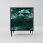 POLYGONAL FLOATING Sideboard mit 1 Tür in Schwarz