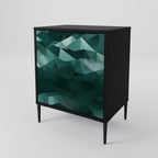 POLYGONAL FLOATING Sideboard mit 1 Tür in Schwarz