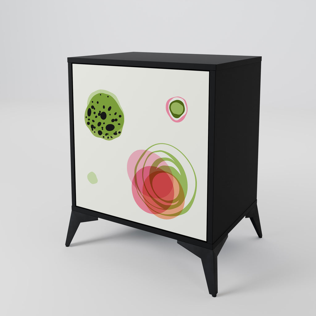 COLORFUL COSMOS Sideboard mit 1 Tür in Schwarz