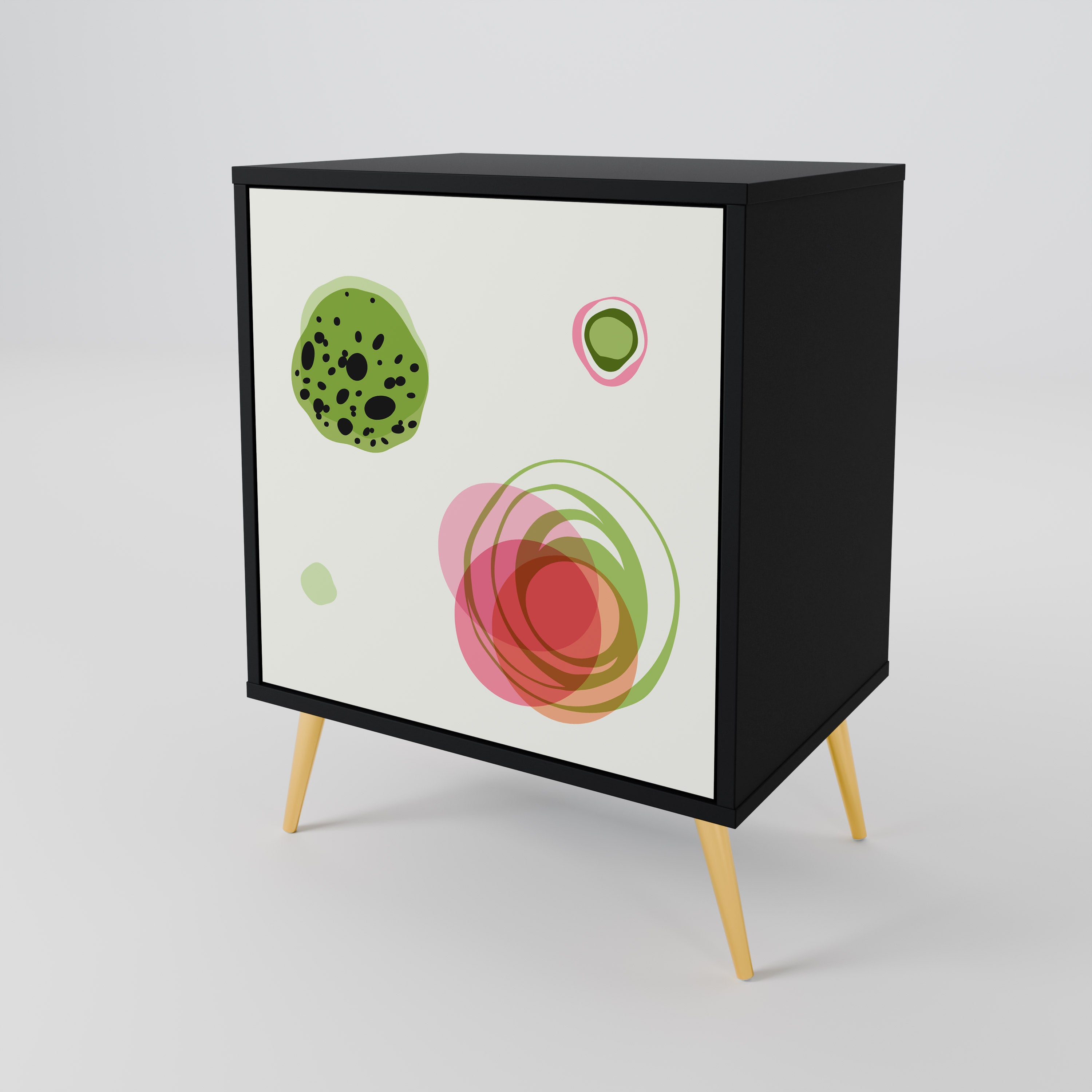 COLORFUL COSMOS Sideboard mit 1 Tür in Schwarz