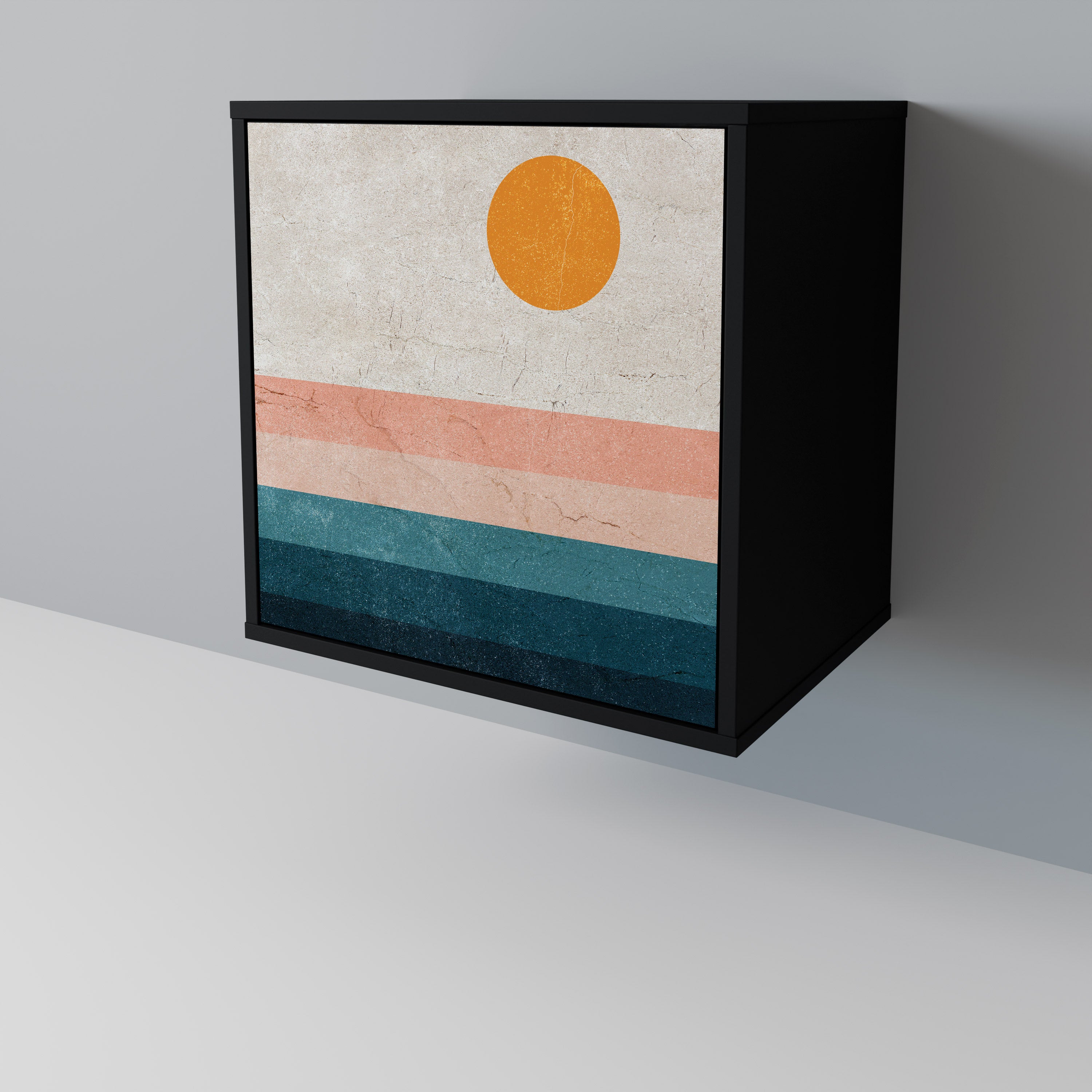 TWO HALVES Sideboard mit 1 Tür in Schwarz