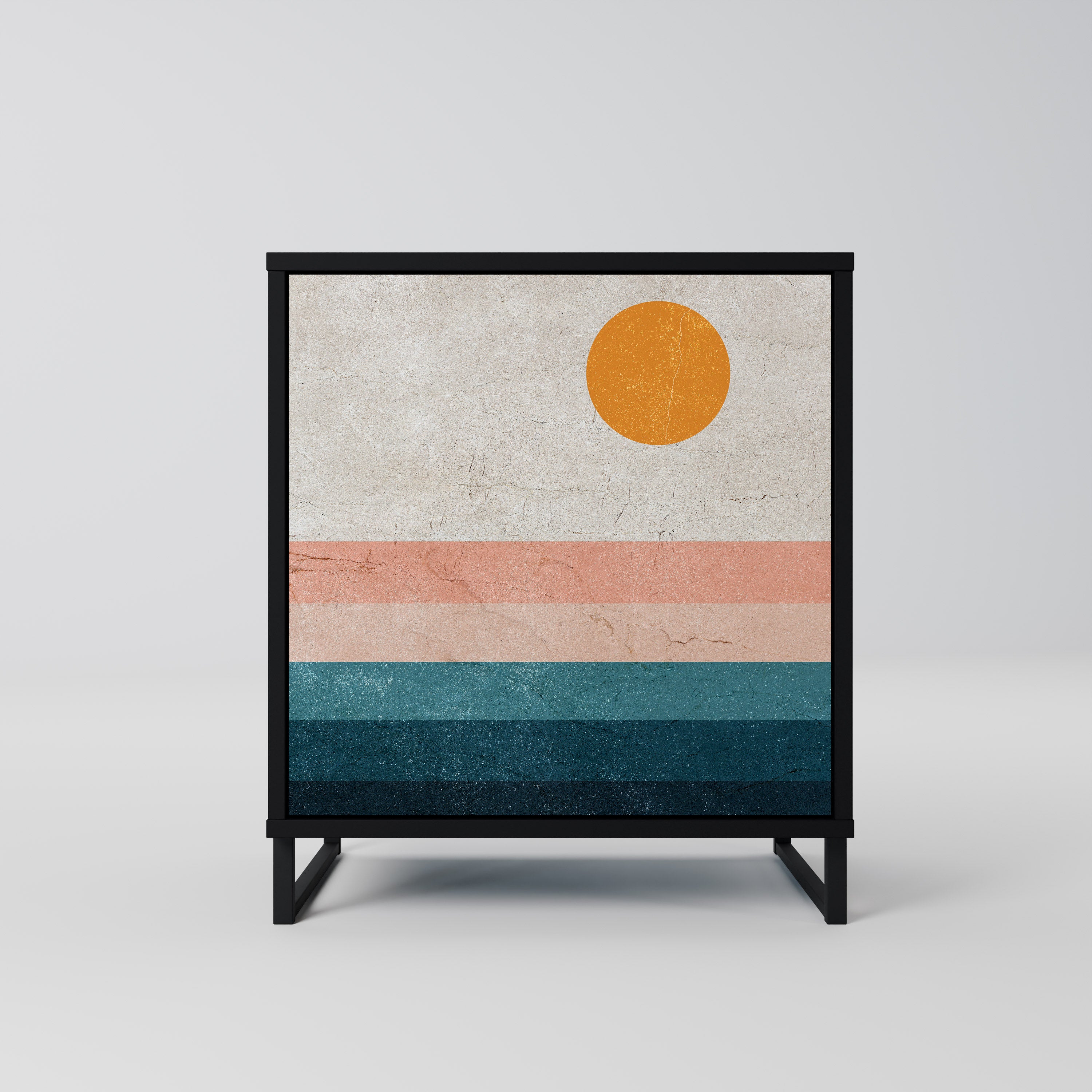 TWO HALVES Sideboard mit 1 Tür in Schwarz