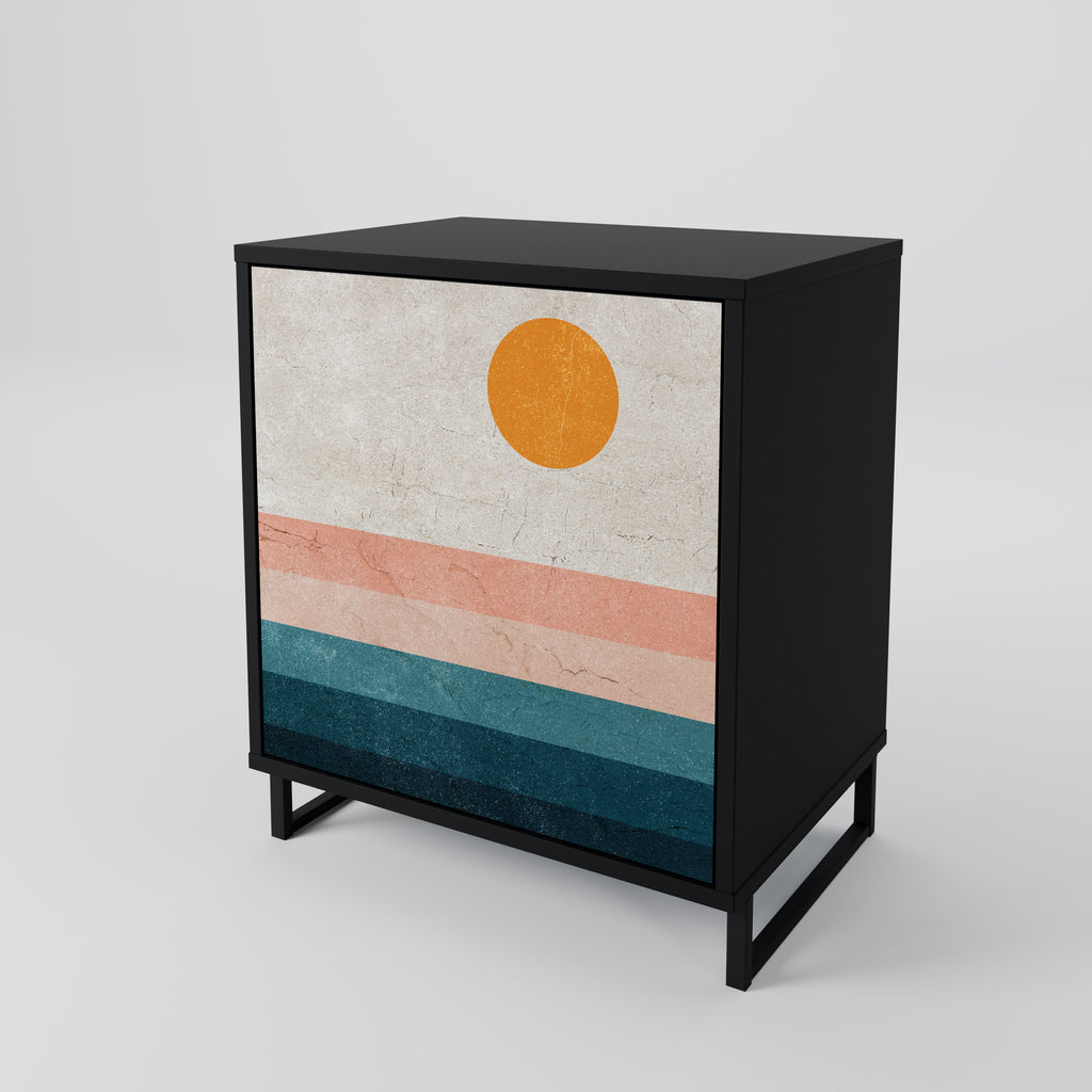 TWO HALVES Sideboard mit 1 Tür in Schwarz