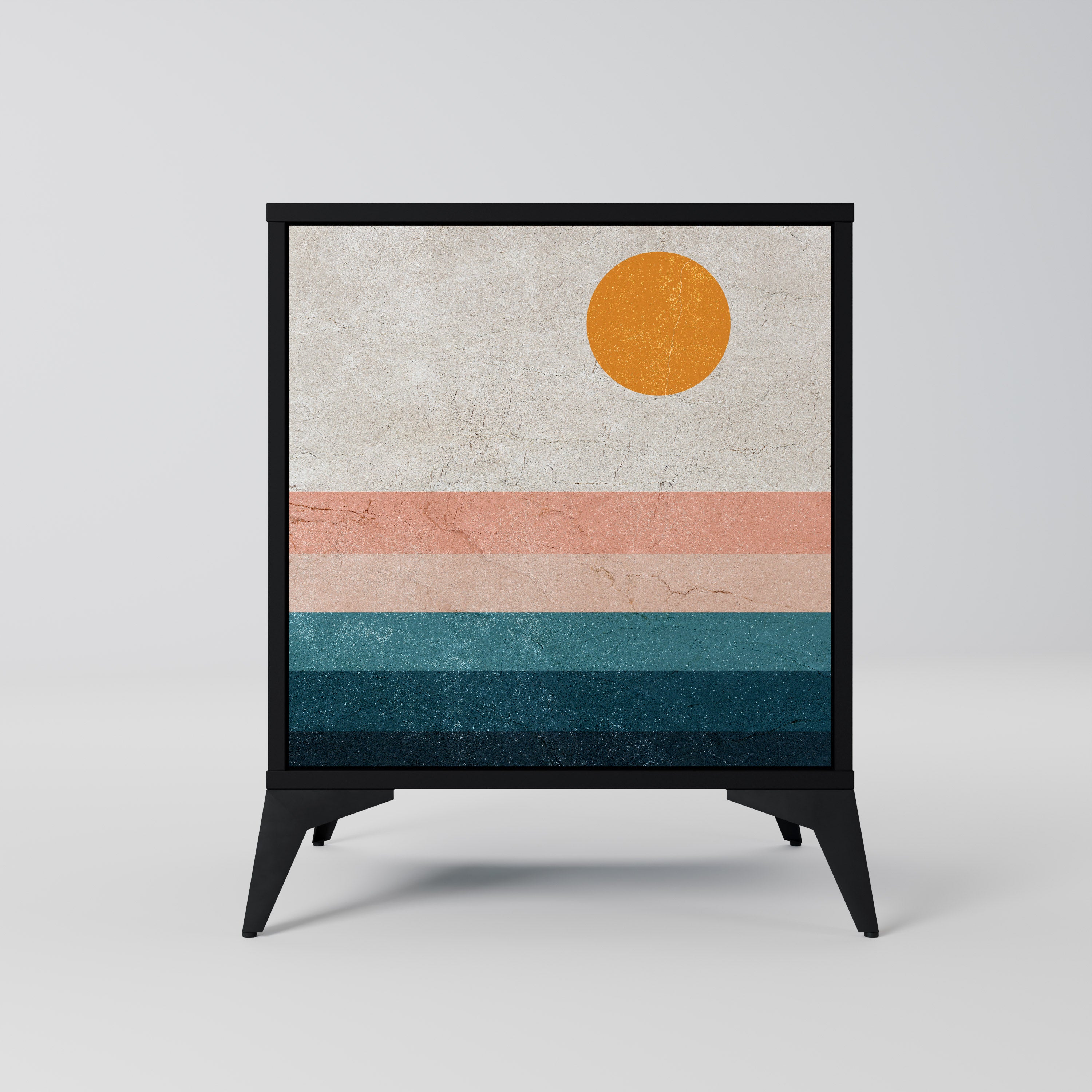 TWO HALVES Sideboard mit 1 Tür in Schwarz